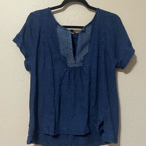 7 for all mankind Blue embroidered top